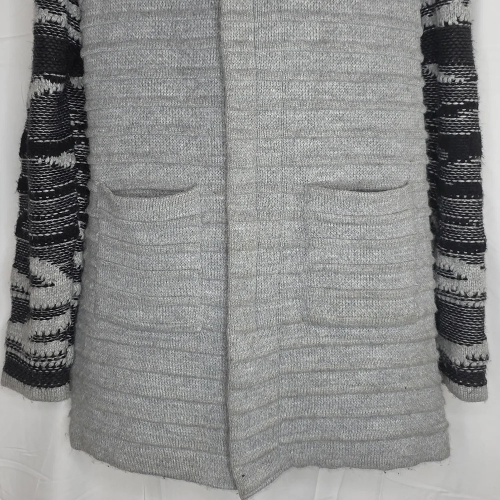 LCR Black Edition Gray Black Hooded Sweater Jacket Slim Size Large BW-3175